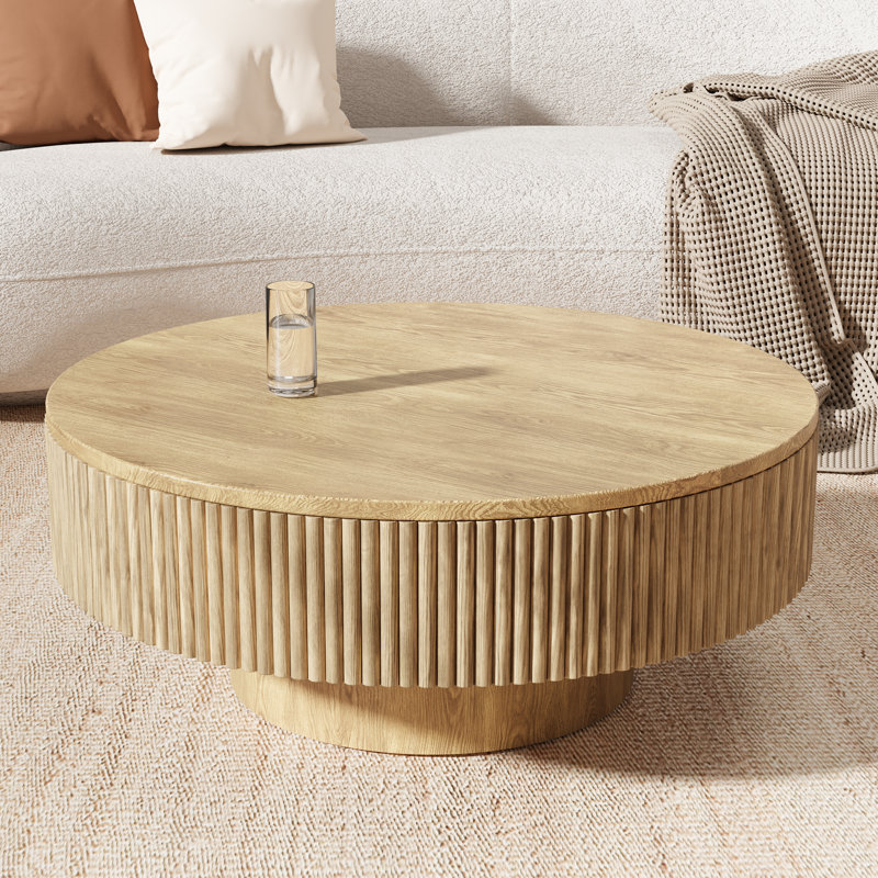 Table basse Chibuzor, Naturel, H 13,78 po x l 35,04 po x P 35,04 po