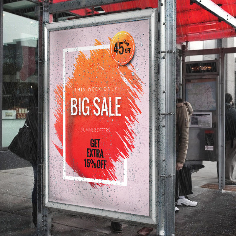 24"W x 36"H Vertical/Horizontal Weatherproof Poster Snap Frame