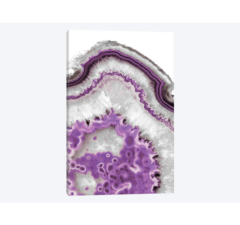 « ultraviolette agate », impression sur toile, H 26 po x l 18 po x P 1,5 po, Pas de tapis, Toile tendue