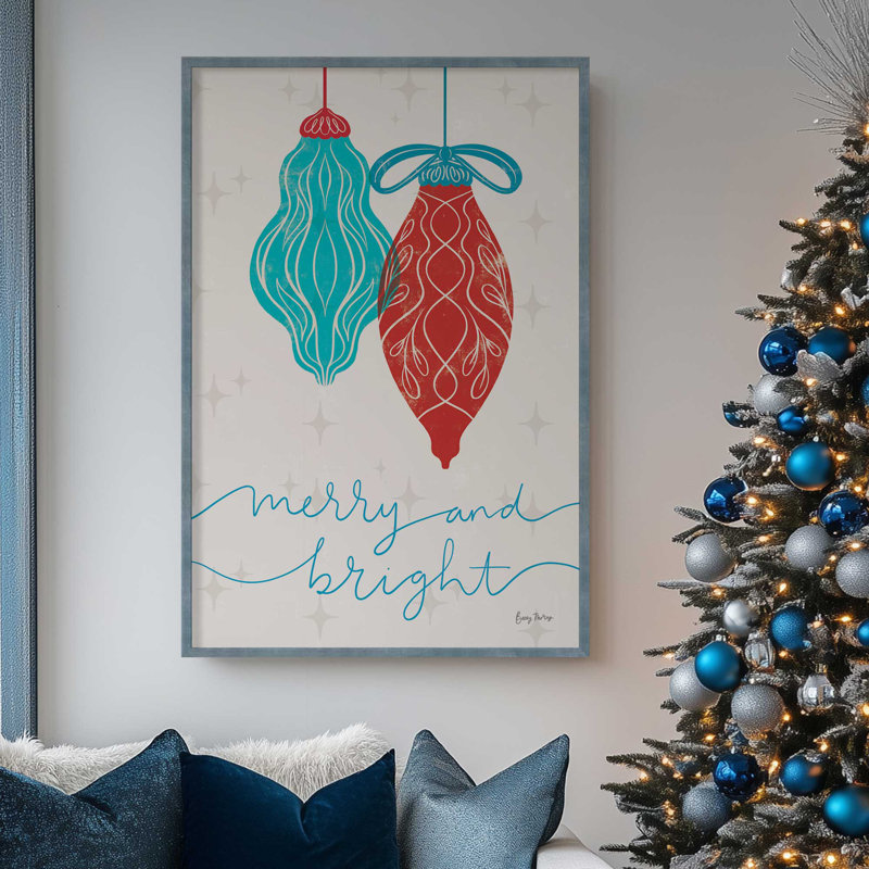 Elegant Holiday Ornaments VI, impression dans un cadre, Cadre en zinc patiné, H 21,25 po x l 17,25 po x P 1,25 po