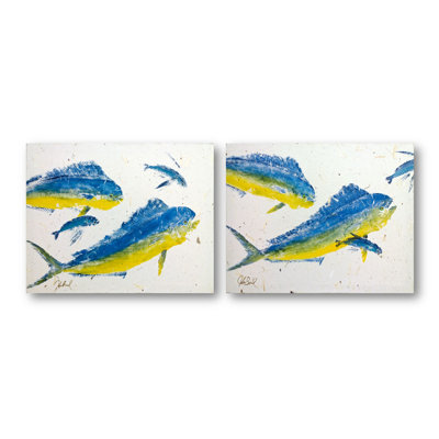 " Mahi Set By John Beard - Gallery Wrapped Canvas Print " by John Beard 2 - Pieces
