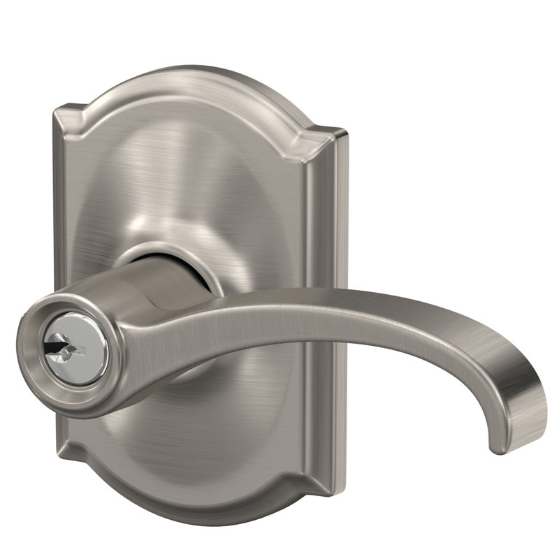 Whitney Keyed (Entry) Lever with Camelot Trim, Keyed Alike, Yes, Satin Nickel