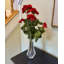 Buisson de géranium artificiel rouge 18 po avec 9 capitules et feuilles