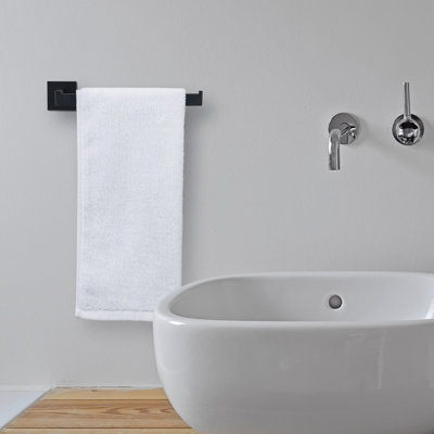 Porte-serviettes noir en acier inoxydable