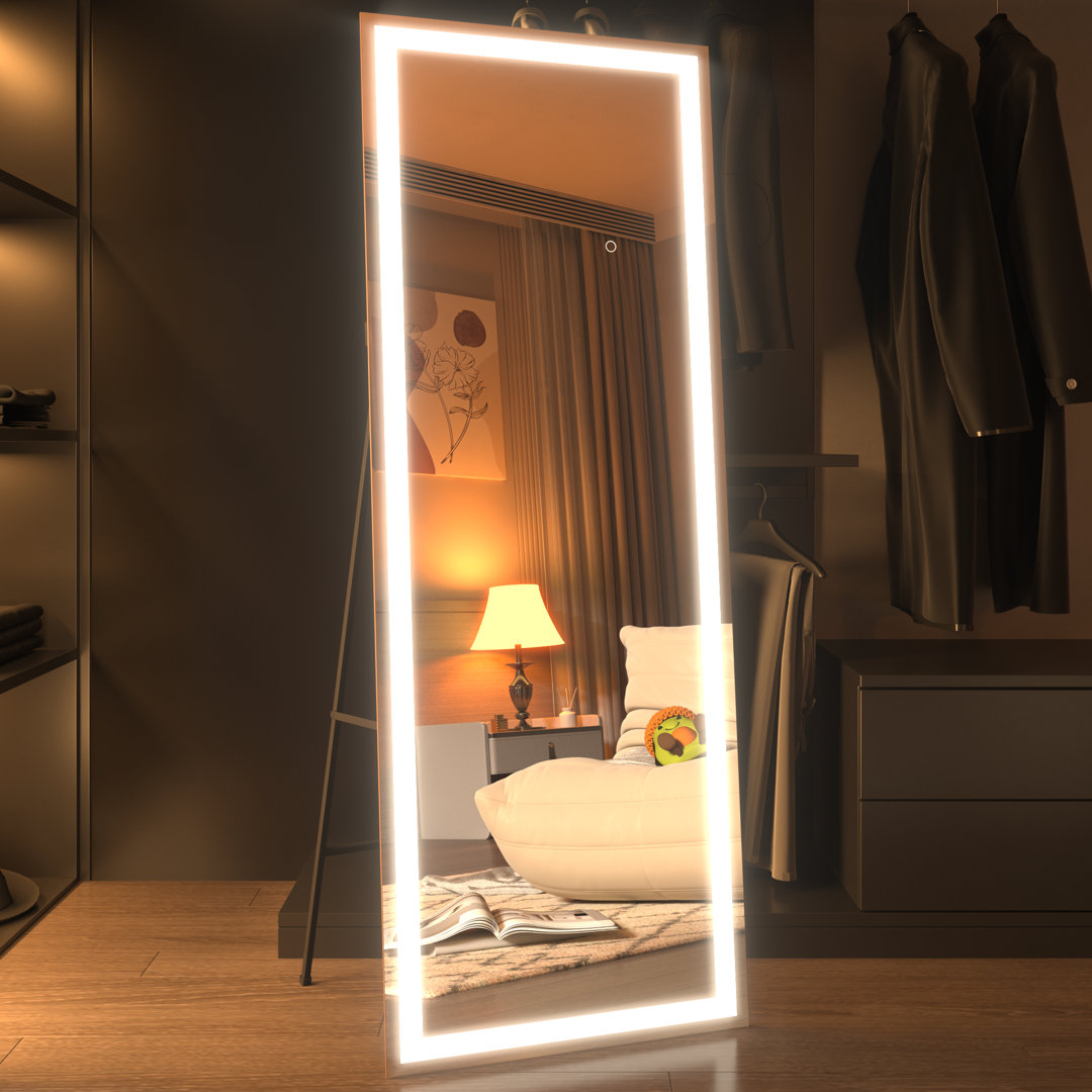 Dimmable LED Full Length Mirror with Lights Latitude Run® 