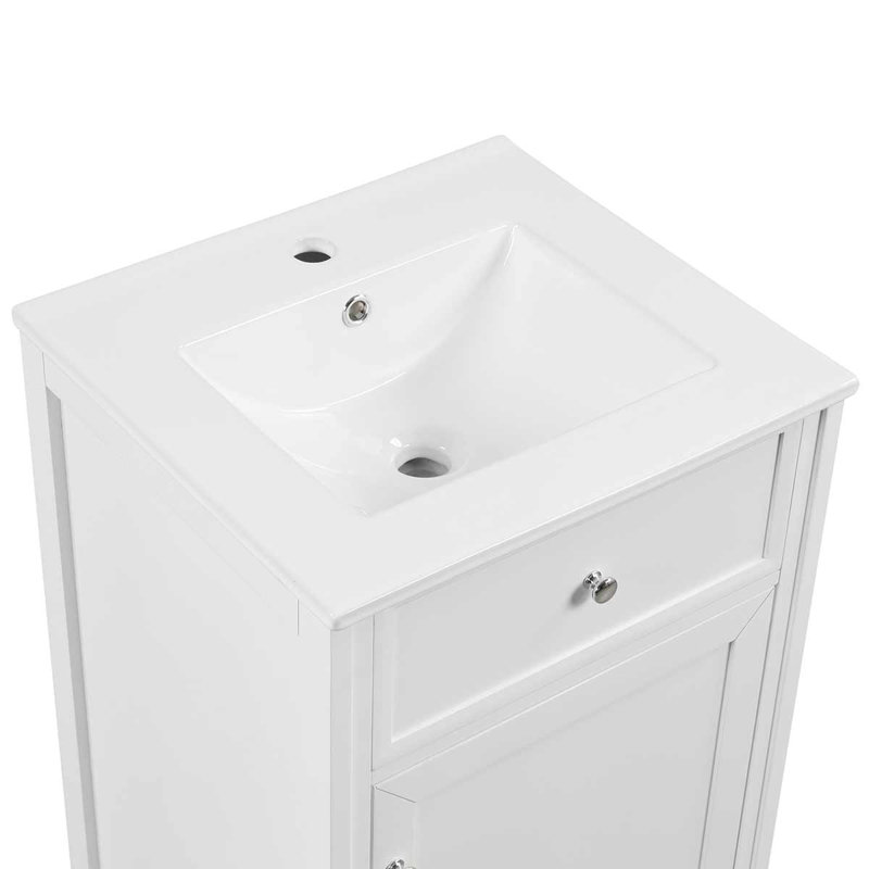 20" Bathroom Vanity With Ceramic Sink, Bathroom Cabinet With Soft Closing Door