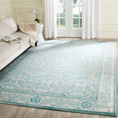 Auriyah Oriental Ivory/Light Blue Area Rug