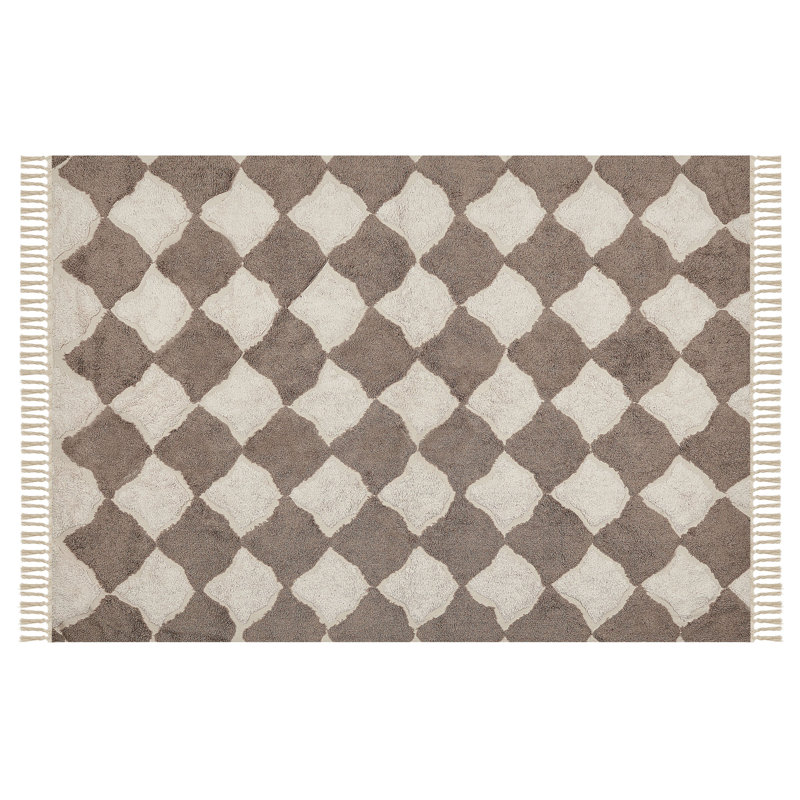 Rothwell Geometric Cotton Hand Woven Area Rug, Rectangle 140 x 200cm