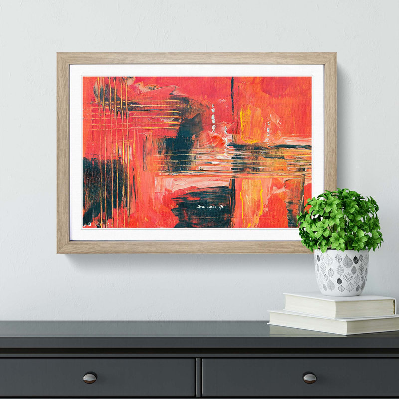 Abstract Art Painting Vol.259 by S.Johnson - Picture Frame Painting Print, Oak Framed, 62cm H x 87cm W x 2cm D