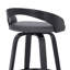 Tabouret de bar pivotant à hauteur de comptoir ou de bar avec dossier bas ouvert en similicuir et bois-80824322-44179697-62257035
