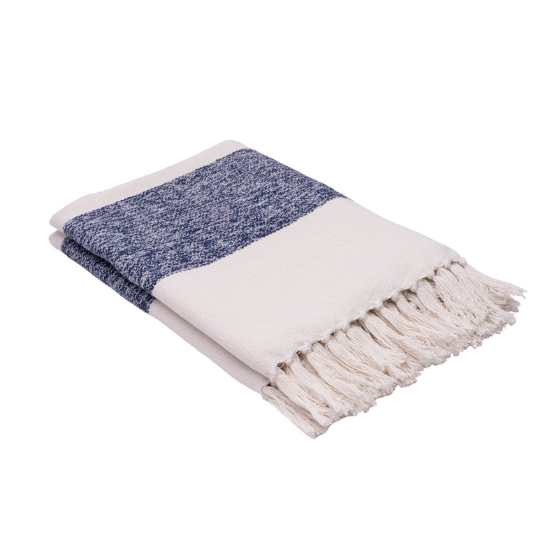 Blue Wide Striped Throw Blanket