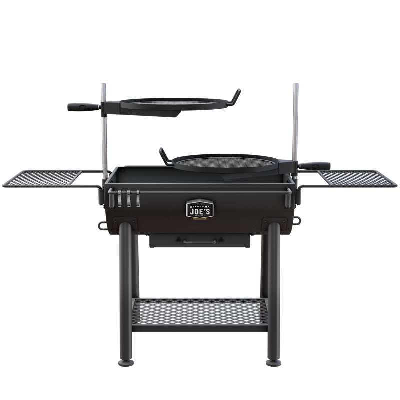 Firecraft® Series Modular Open Fire Barrel Charcoal Grill with 480 sq. in. Cooking Area in Black