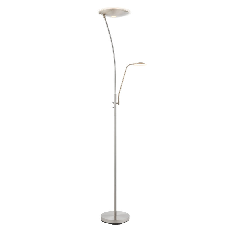 Ashtyn 180cm LED Torchiere Floor Lamp, Satin Chrome
