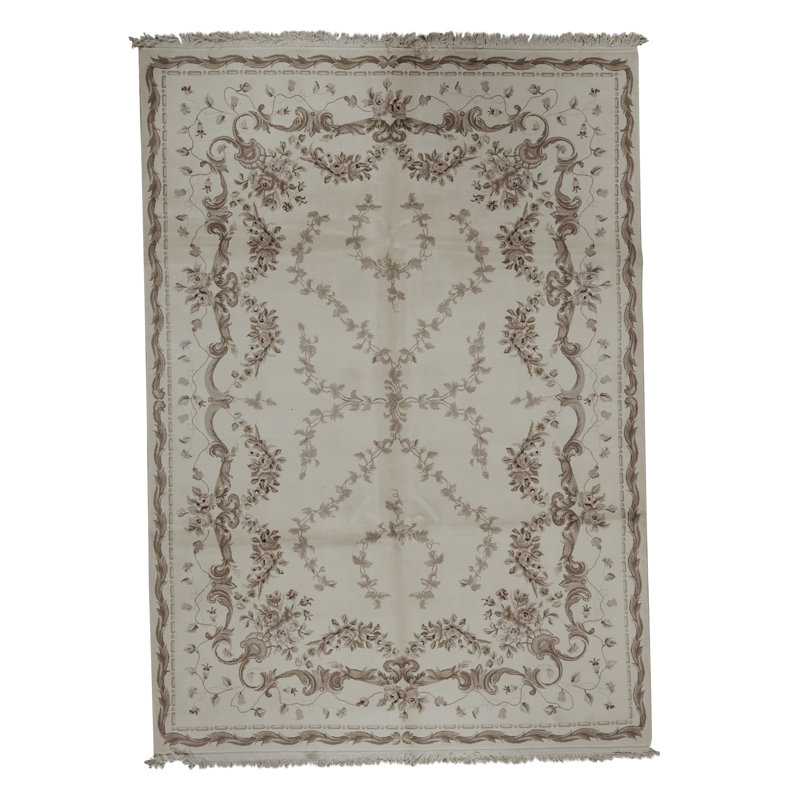Hand-Knotted High-Quality Gray and tan Area Rug