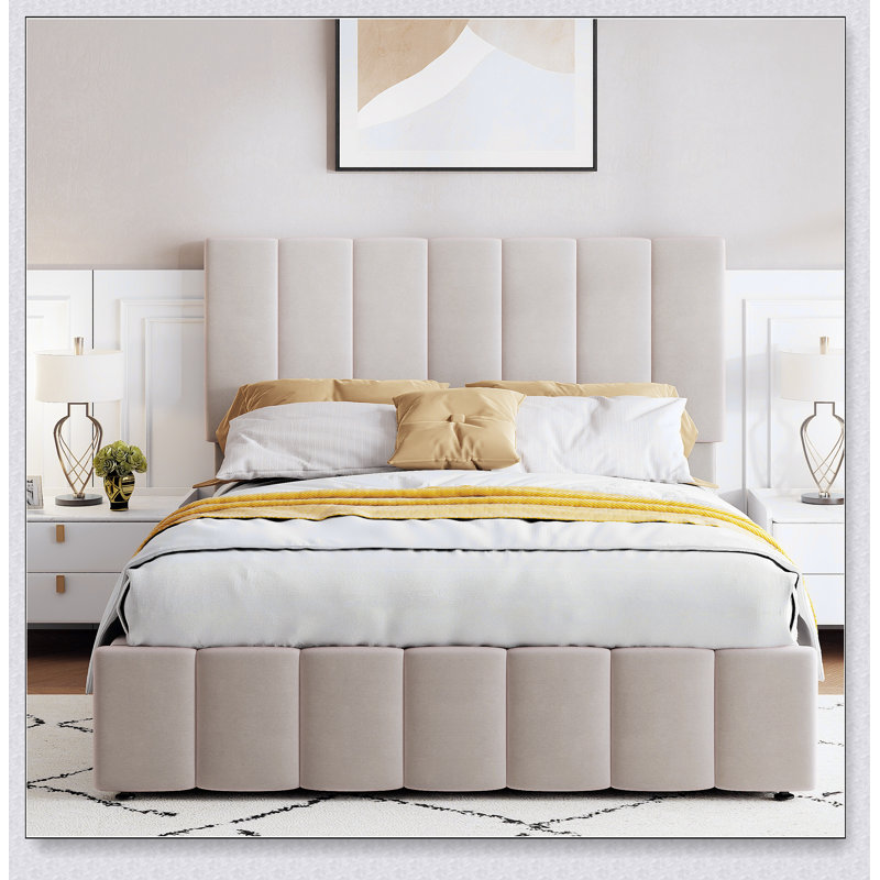Upholstered Platform Bed With A Hydraulic Storage System