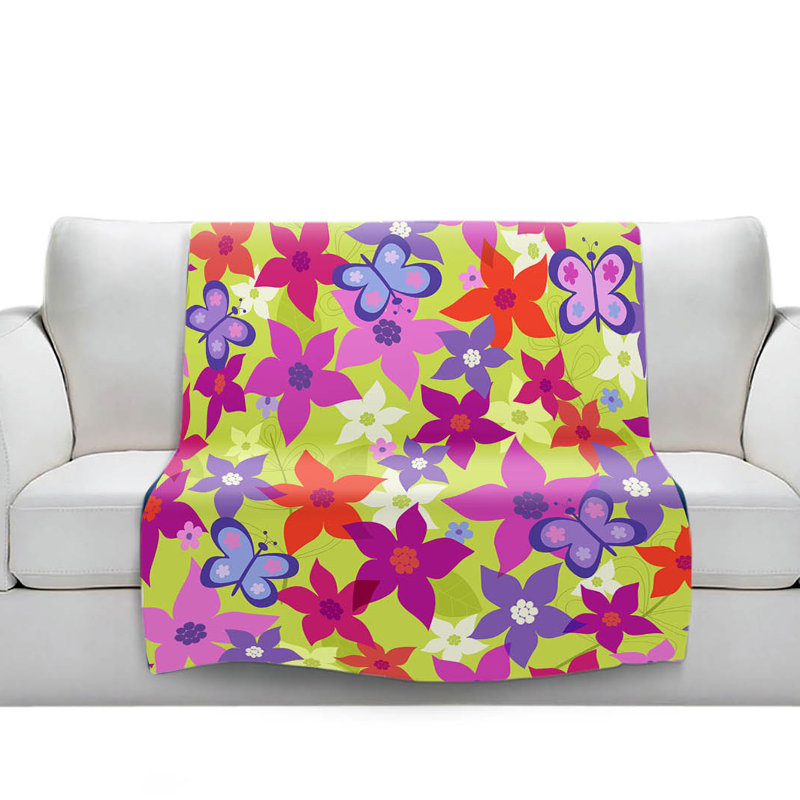 Couverture sherpa douce happy jardin ii, l 51 po x L 60 po