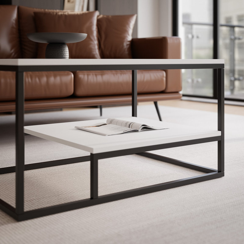 Coffee Table, WHITE / BLACK, WHITE