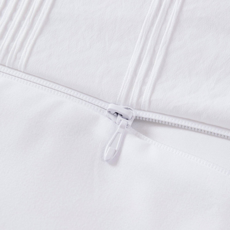 Grand - housse de couette tissée 3 pièces avec rayures épurées, envers en microfibre et attaches d'angle intérieures à rayures respirantes naturelles