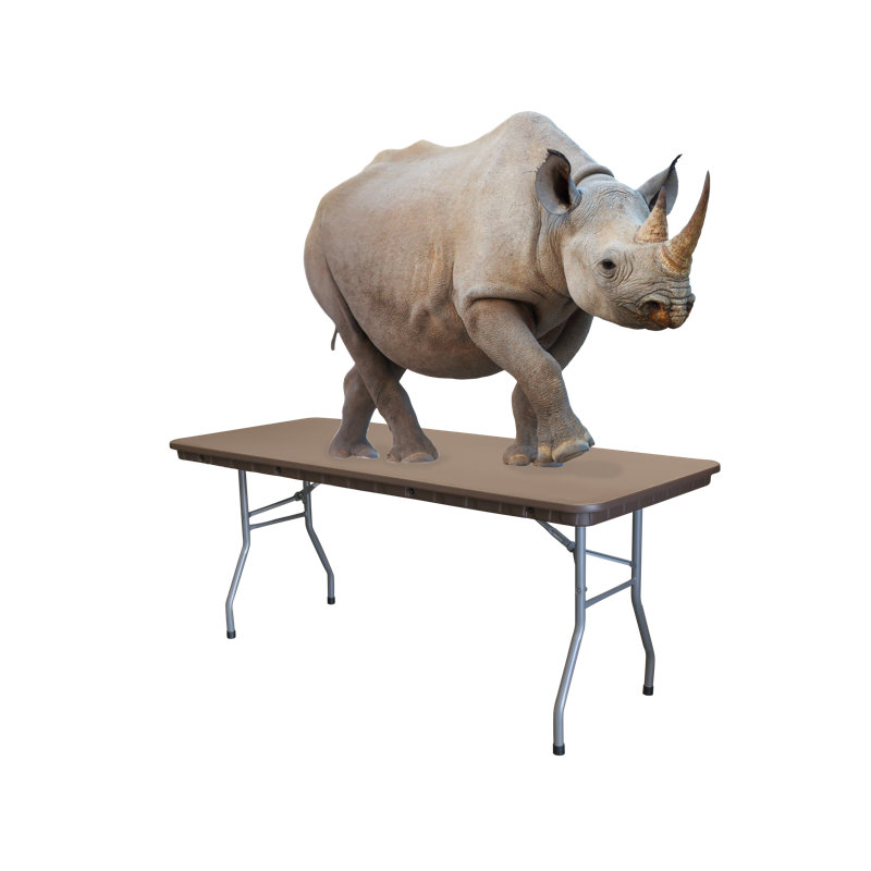 Rhino Rectangular Banquet Table, 30" H x 96" L x 30" W, Brown