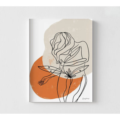 Female Drawing Print, Framed Warm Tones Wall Art, Female Body Print, Woman Line Art Prints, Pretty Woman Wall Art, Framed Wall Art