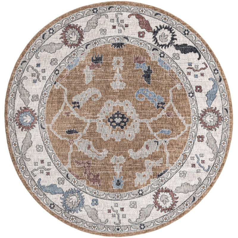 Paarth Oriental Indoor Rug, Round 7'