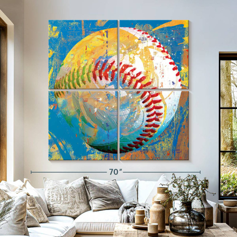 Sireci Baseball Paint Splash, 57" H x 57" W