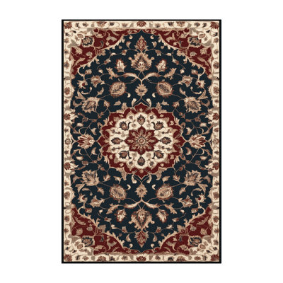 Machine Washable Persian Black Area Rug