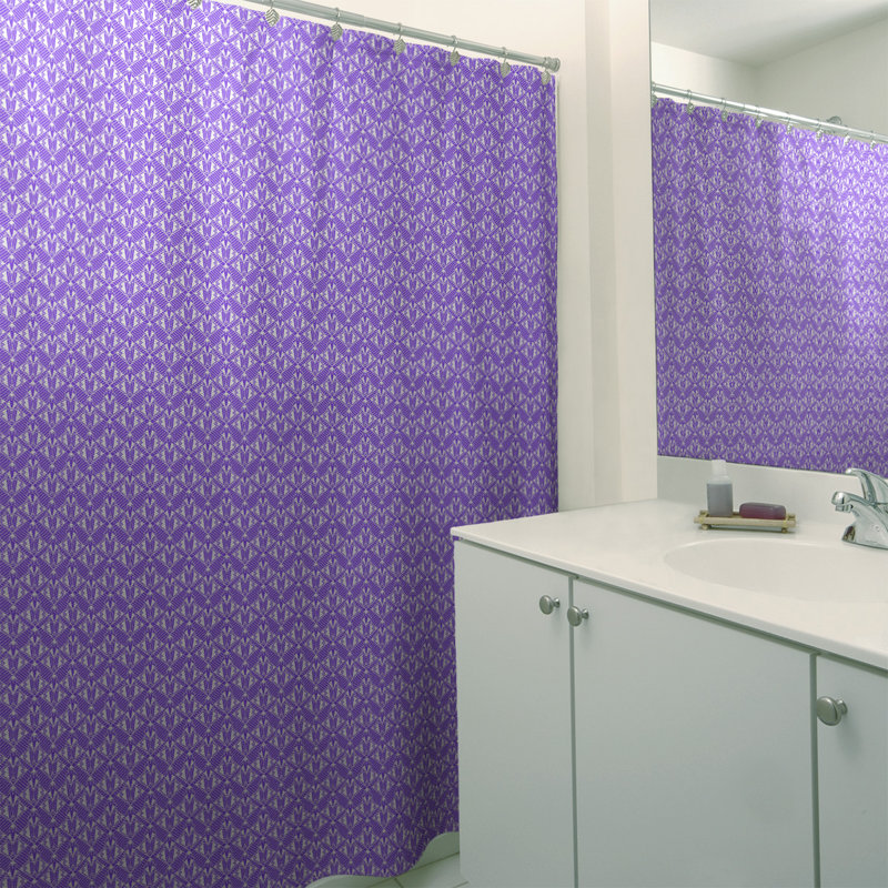 Rideau simple art déco, Rayures mauves 2