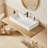 36" X 18" Solid Surface Wall Mount Rectangle Matte White Vessel Sink With Faucet Hole