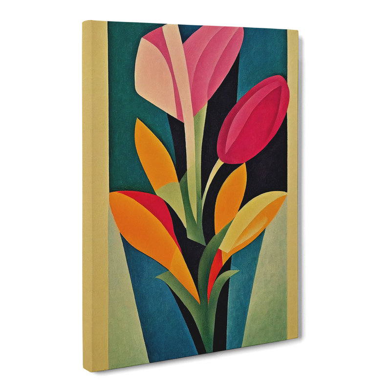 Tulip Flower Abstract Vol.3 - Wrapped Canvas, 60cm H x 40cm W x 3cm D