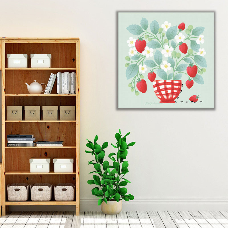 «Strawberry Patch», reproduction d'art sur toile, H 20 po x l 20 po