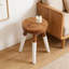 Tabouret d'appoint et table d'appoint en bois de teck massif | Support pour plante rond fabriqué à la main avec pieds trempés | Résistant à l'eau pour une utilisation intérieure et extérieure