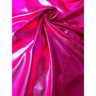 Tissu extensible métallisé fuchsia au mètre, brillant, 147 cm de large, extensible dans les 4 sens, idéal pour les vêtements de danse, cosplay, costumes et leggings.