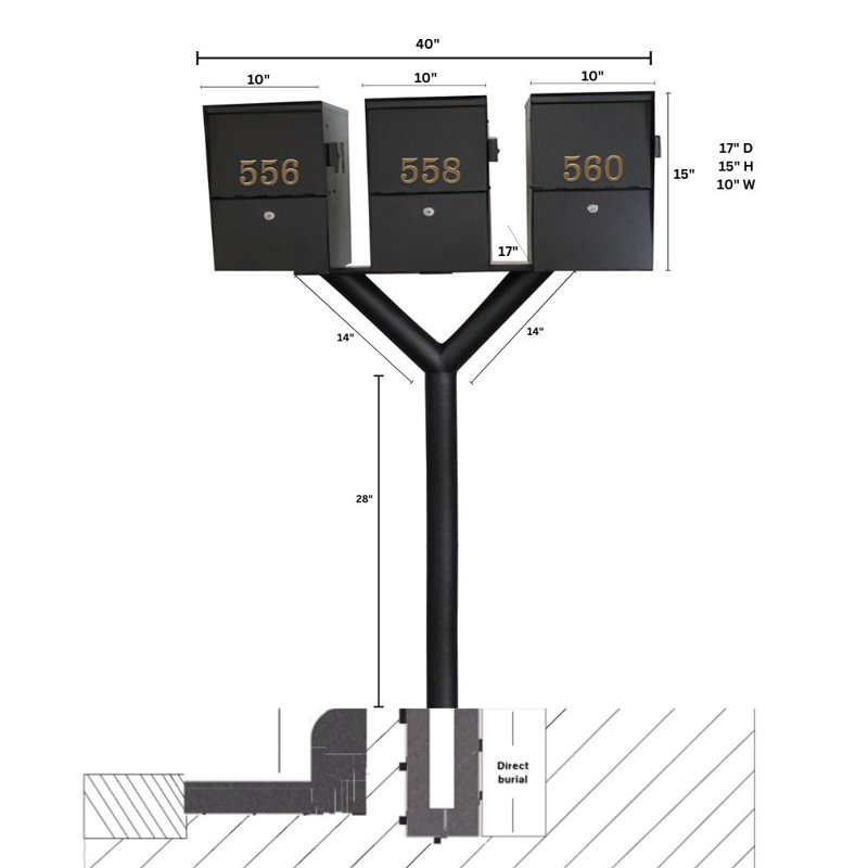 Penfield 77.5'' H Multi-Mount Post