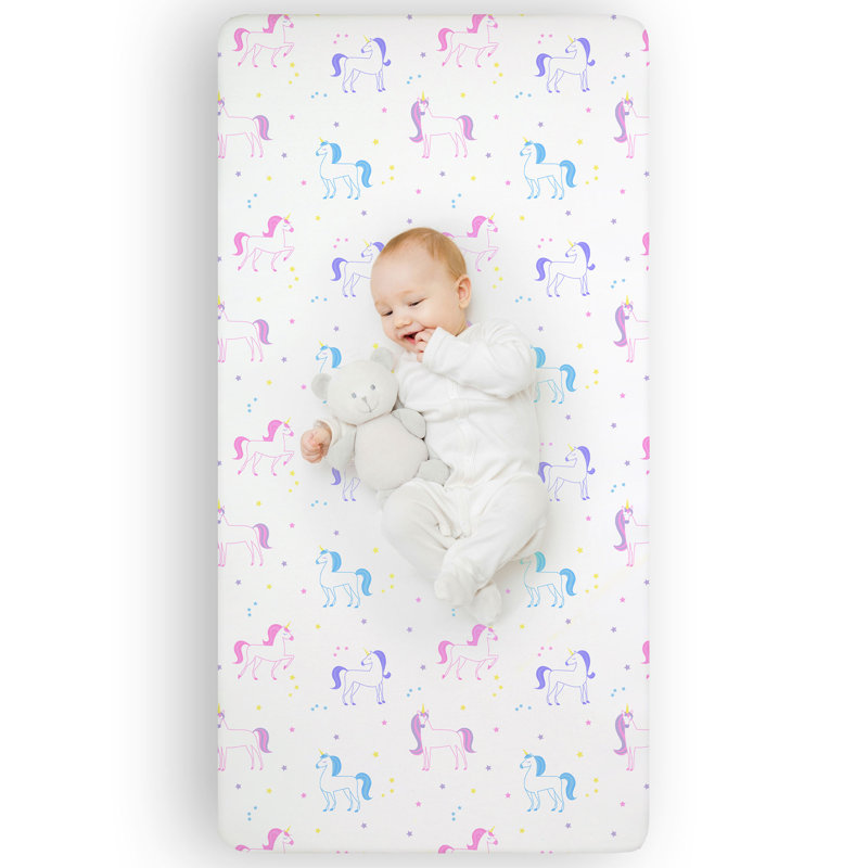 Drap pour lit de bébé 100% microfibre Wildkin Kids - Drap-housse doux et respirant - Licorne