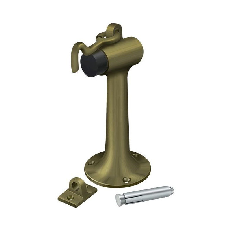 Door Stop, Antique Brass