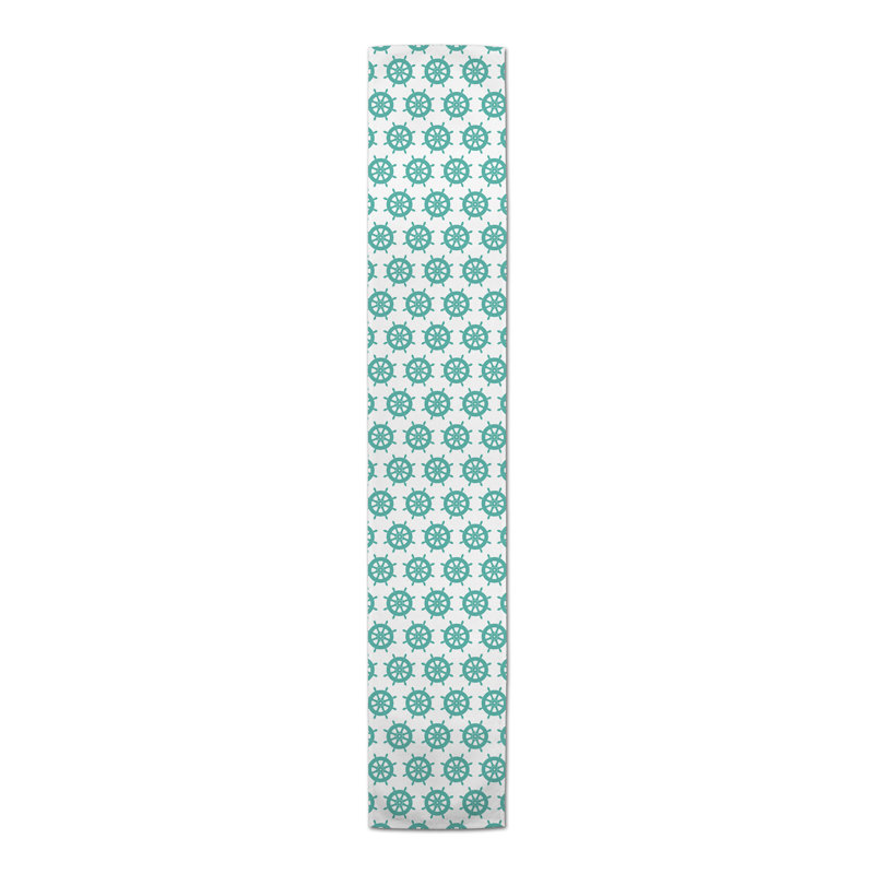 Chemin de table lapin Savarese, Sarcelle, L 90 po x P 16 po, Abtract 2