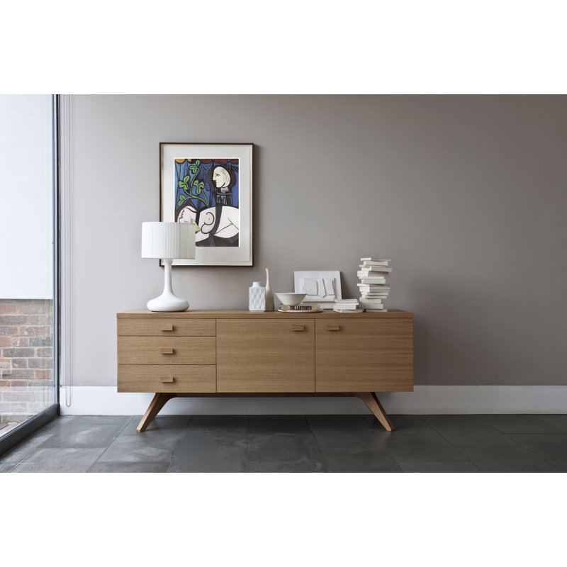 Cross 74.02'' W Solid Wood Sideboard, Natural