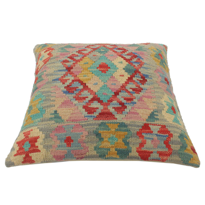 Frumah Rustic Turkish English Hand Woven Kilim Pillow