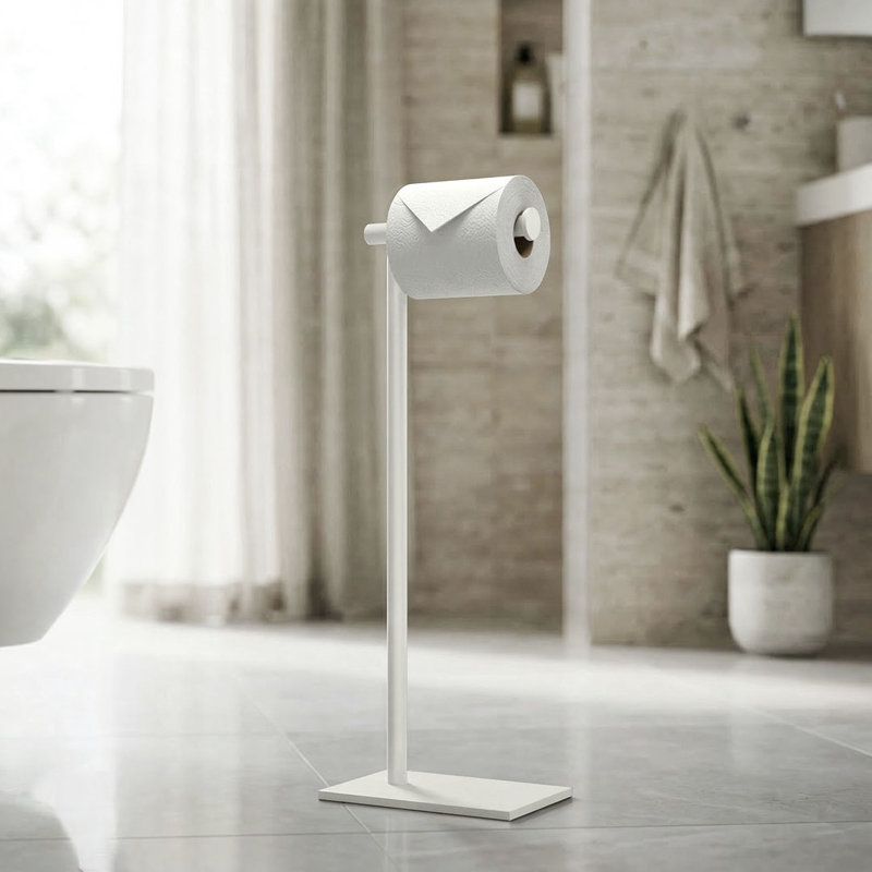 Porte-papier hygiénique sur pied Latitude II, Blanc mat