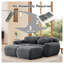 Canapé modulaire 80 po en tissu moelleux gris foncé, aucun assemblage requis avec repose-pieds et coussins décoratifs