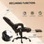 Fauteuil de bureau inclinable à haut dossier, fauteuil de massage à 6 points vibrants avec repose-pieds et télécommande
