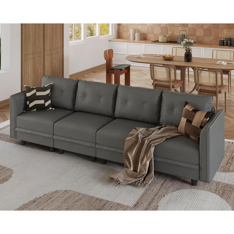 Causeuse 112 po avec rangement Zendajas, gris