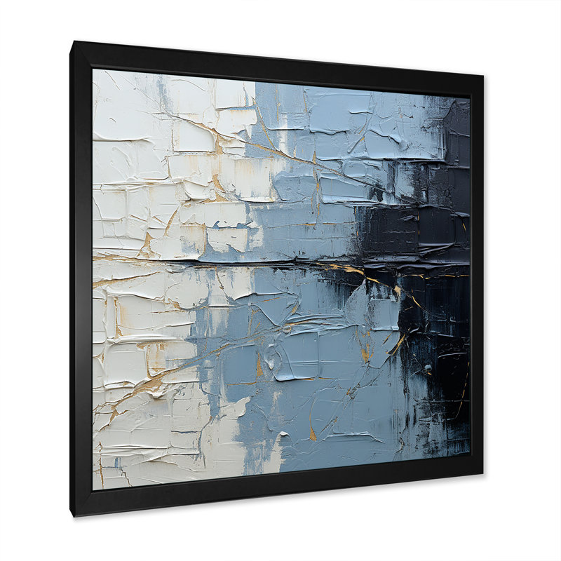 Winter - Winter Landscape Large, art mural, H 36 po x l 36 po x P 1,5 po, Cadre simple noir