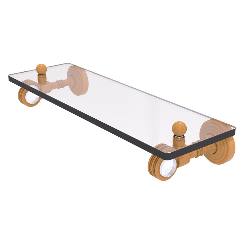Tablette en verre de la collection Pacific Grove, H 3,2 po x l 16 po x P 5,1 po, Jaune doré