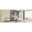 Lit escamotable mural avec bureau, armoire supérieure et tablettes de rangement, lit pliable peu encombrant-1986712198