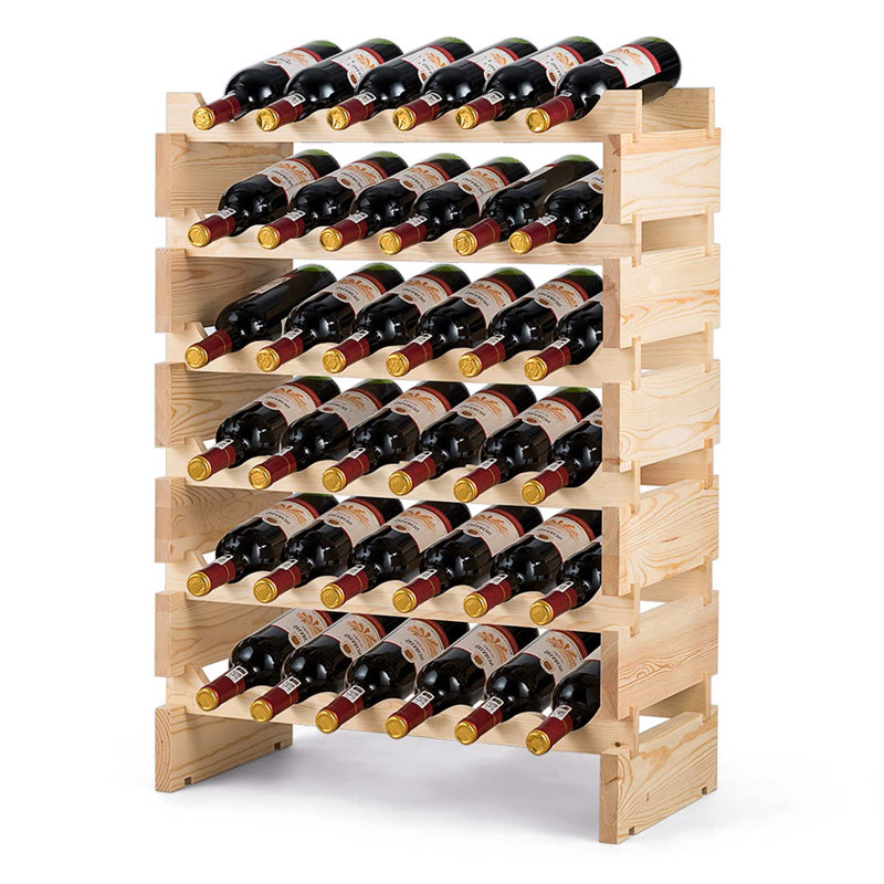 Breiden Solid Wood Wine Bottle Rack Brown
