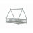 Tent-Shaped Floor Bed,Teepee Bed With Guardrails,Slats-1889085510