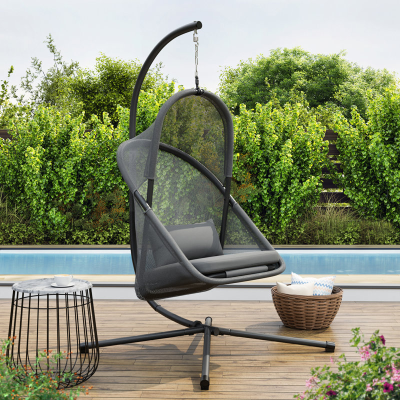 Balancelle avec support, Gris foncé