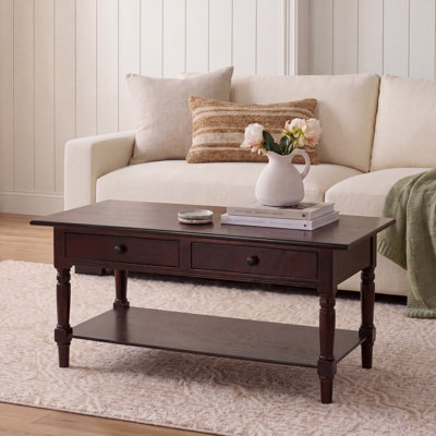Table basse en bois massif avec rangement Tuoi